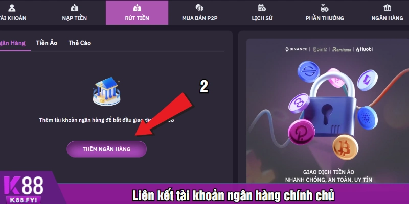 Liên kết tài khoản ngân hàng chính chủ