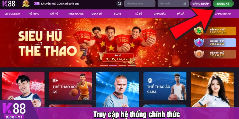 Truy cập hệ thống chính thức