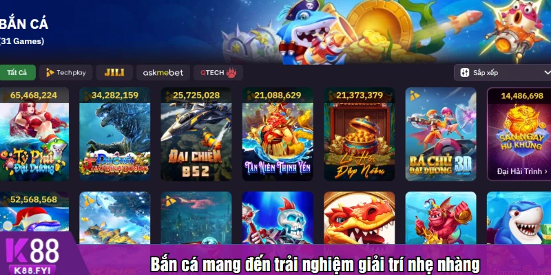 Bắn cá mang đến trải nghiệm giải trí nhẹ nhàng