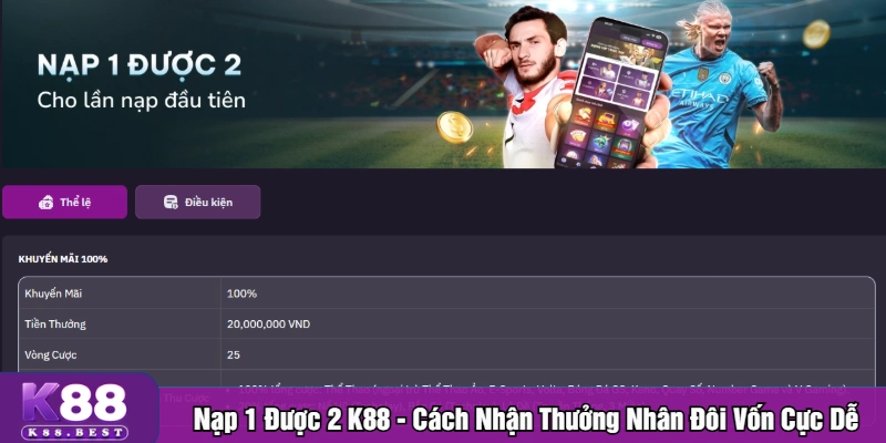 Nạp 1 được 2