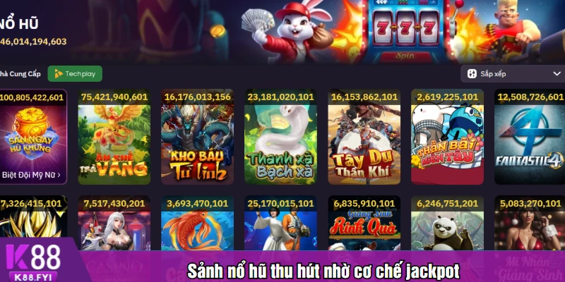 Sảnh nổ hũ thu hút nhờ cơ chế jackpot